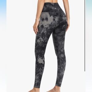 Yoga Leggings charcoal tie dye